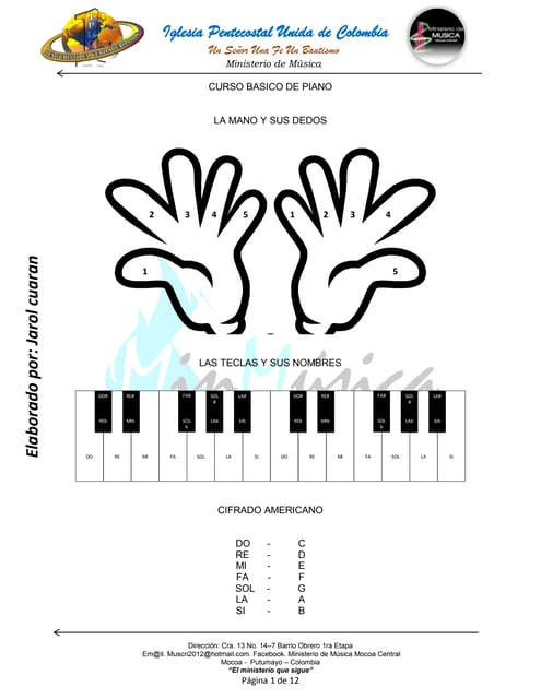 Modulo basico de piano acordes - ejercicios - escala musical