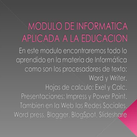 Informatica aplicada en la educacion | PPTX