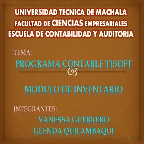 Modulo de inventario-TISOFT(VANESSA Y GLENDA)