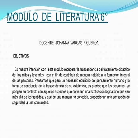 Modulo  de  literatura 6°