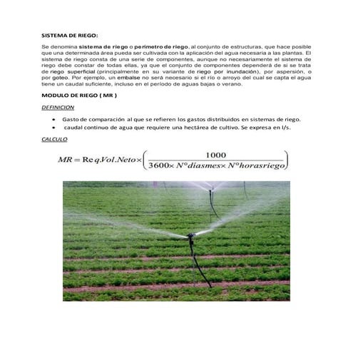 Modulo de riego | DOCX