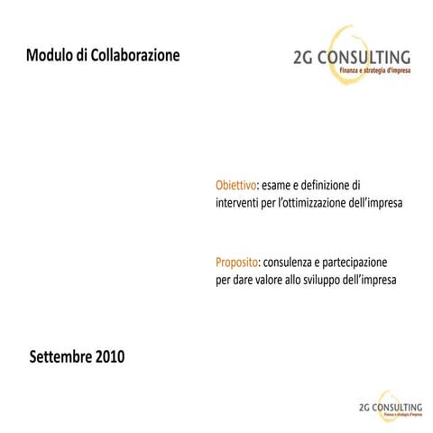 2G CONSULTING SRL - MODULO DI COLLABORAZIONE
