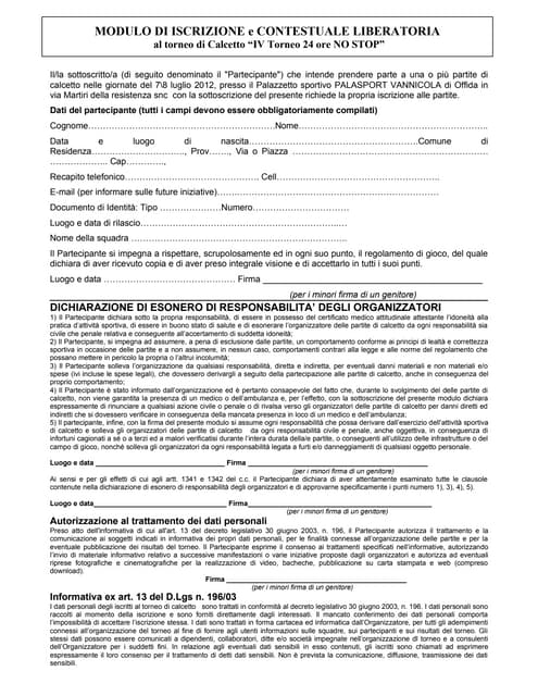 scarico di responsabilita lavoro