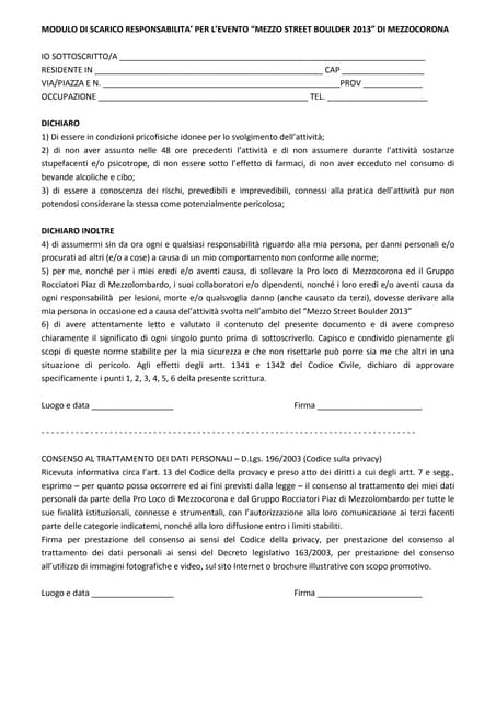 scarico di responsabilita lavoro