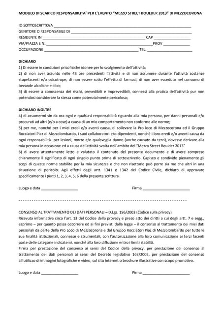 scarico di responsabilita lavoro