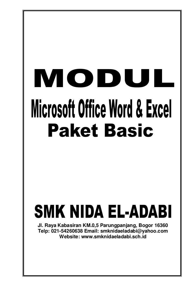 Panduan Belajar Microsoft Word Untuk Anak Anak Dan Pemula Modul Komputer