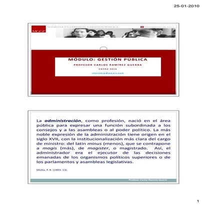 Modulo gestión pública profesor carlos ramírez guerra