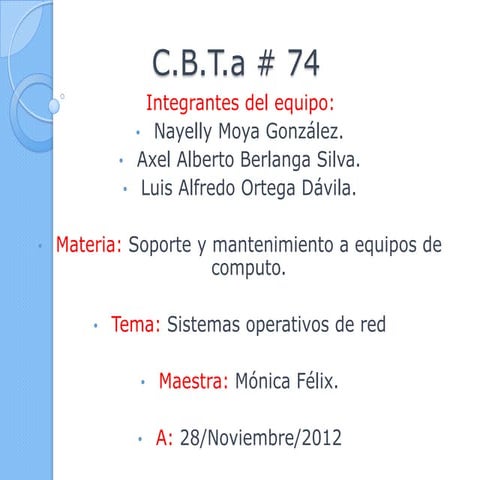 Sistema Operativo de Red