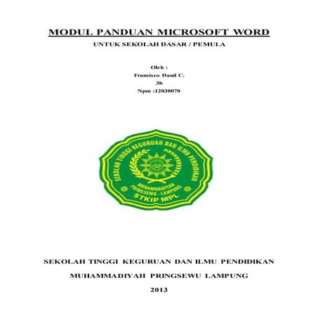 Modul Panduan Microsoft Word SD