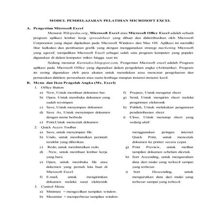 Modul pembelajaran Ms. Excel