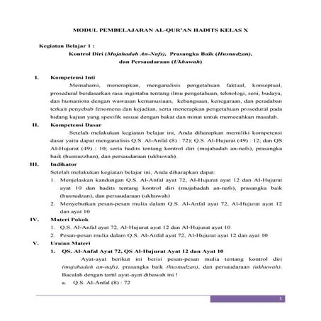 Modul pembelajaran pai kelas x