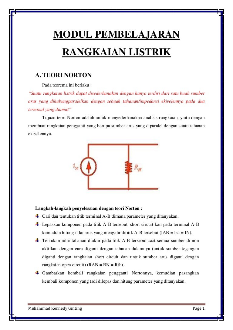 Modul Pembelajaran Rangkaian Listrik By Muhammad Kennedy Ginting