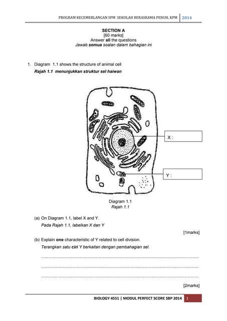 March 2015 biology form 4 test