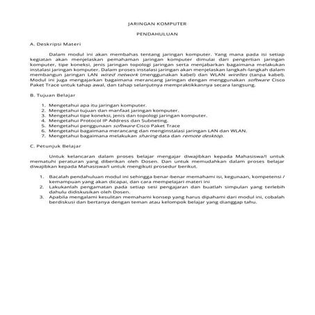 Pengantar jaringan komputer pertemuan pertama