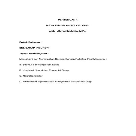 Modul pertemuan psy faal pkk ke 4 materi sel sarap