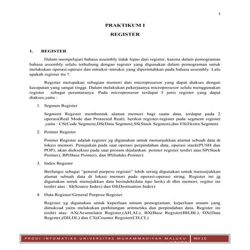 Modul praktikum Bahasa assembly