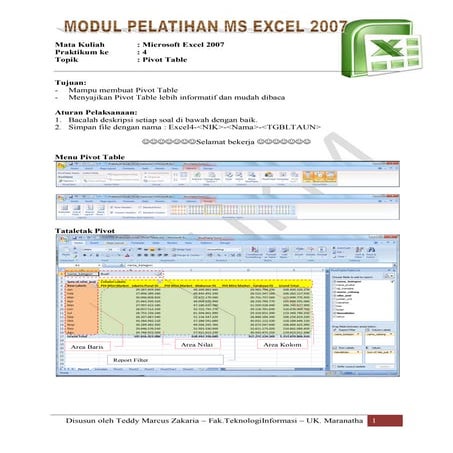 Modul praktikum excel pivot