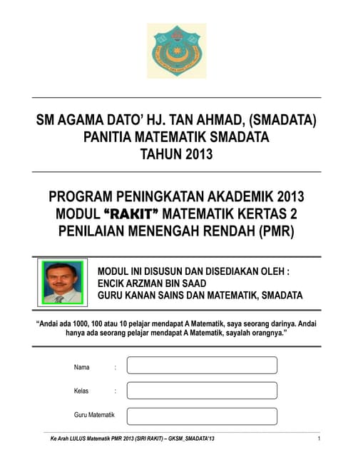 Maths latihan pembinaan geometri