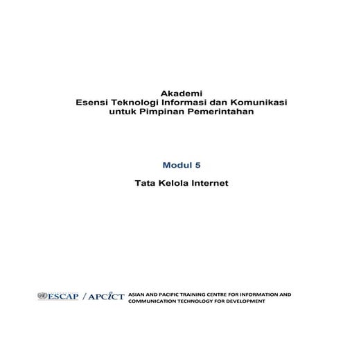 Modul Tata Kelola Internet - APCICT