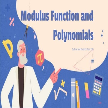 Algebra Presentation on Topic Modulus Function and Polynomials | PPT