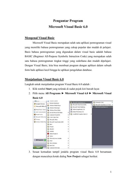 langkah-lagkah VISUAL BASIC | PDF