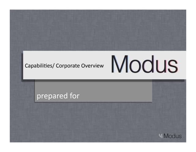 Modus Create Corporate Capabilities