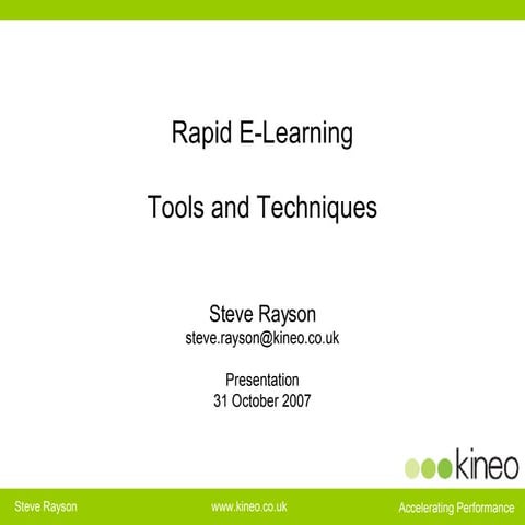 Rapid elearning tools and techniques