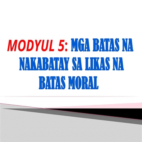 MODYUL-5 Edukasyon sa Pagpapakatao quarter 2