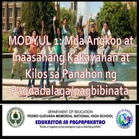 Modyul 1. mga angkop at inaasahang kakayahan at kilos sa panahon ng pagdadala...