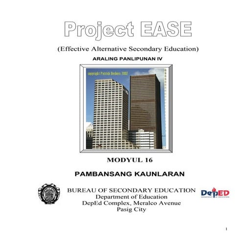 Modyul 16   pambanasang kaunlaran