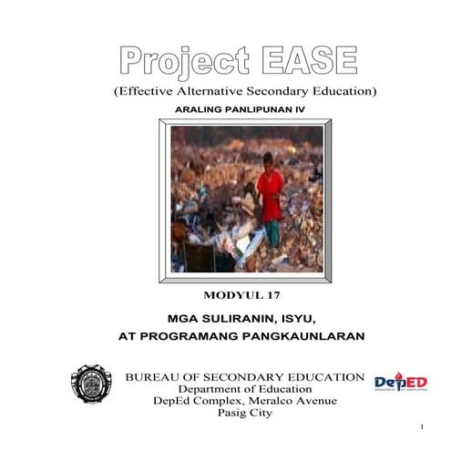 Modyul 17   mga suliranin, isyu, at programang pangkaunlaran