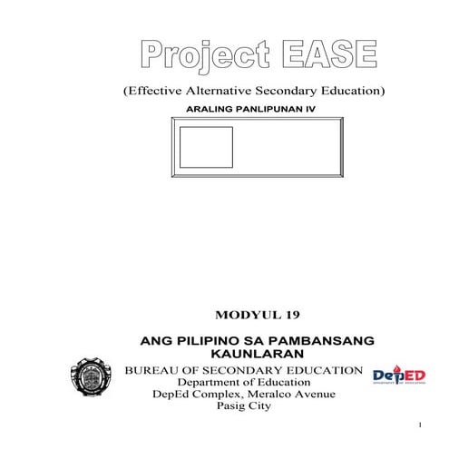 Modyul 18   ang pilipino sa pambansang kaunlaran