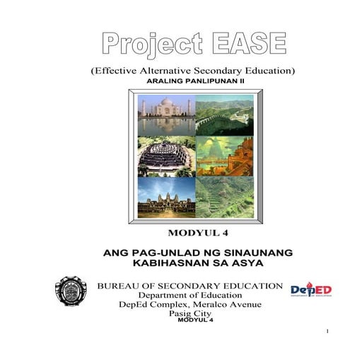 Modyul 4   ang pag-unlad ng sinaunang kabihasnan sa asya
