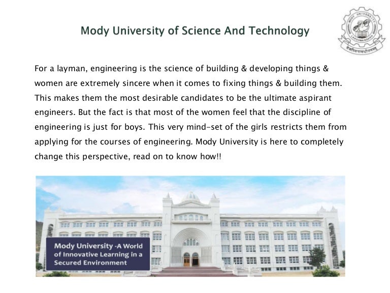 Mody university of science and technology