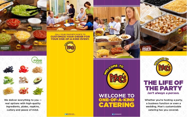 Moes catering menu
