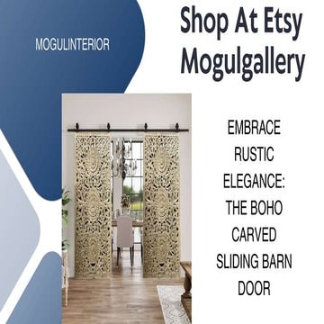 Mogul Interior - EMBRACE RUSTIC ELEGANCE: THE BOHO CARVED SLIDING BARN DOOR