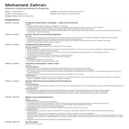 Mohamed Zahran CV