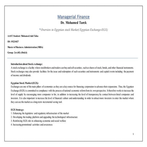 Egyptian stock market