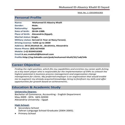 Mohamed khalil   cv