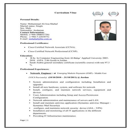 Mohammad Shaltaf Cv