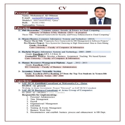 Mohammed ali othman cv