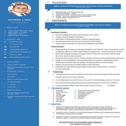 Muhammad Ramadan - Civil Engineer Cv | PDF