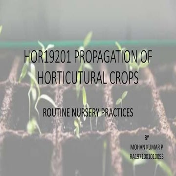 ROUTINE NURSERY PRACTICES