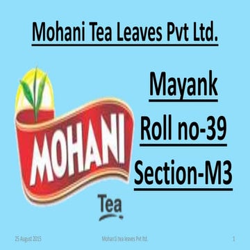 Mohani tea final presenatation
