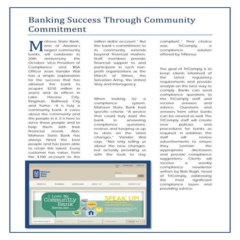 Mohave state bank article