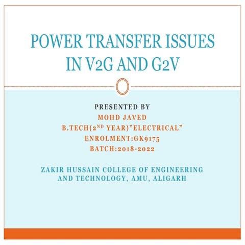 V2G and G2V power transfer issues