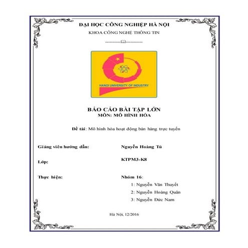 Báo cáo môn mô hình hóa