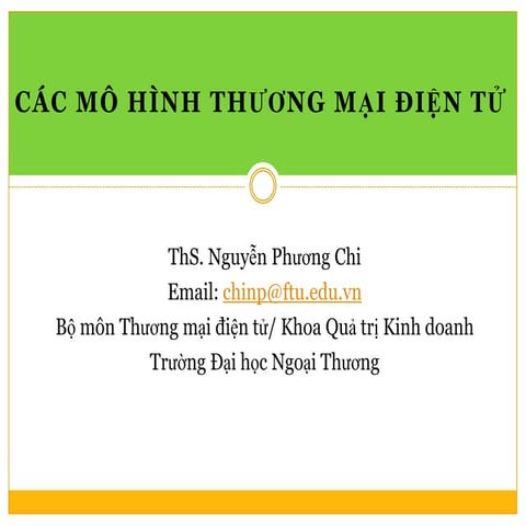 Các mô hình thương mại điện tử