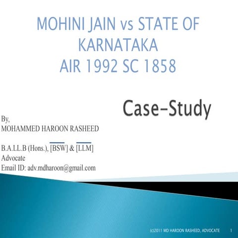 Mohini jain v. state of karnataka