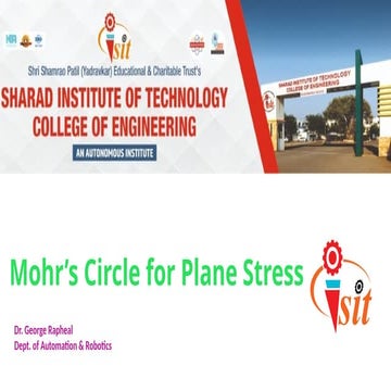 Mohr's circle for Plane stress conditions, its construction and the important results that can be deduced from it